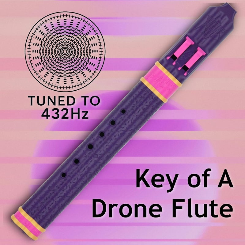 BáFlute BaFlute Native American Style Drone Flute, Key of A 432hz, Double Chamber Drone Flute, 3D Printed, 90's Vibe (Purple) - Image 2